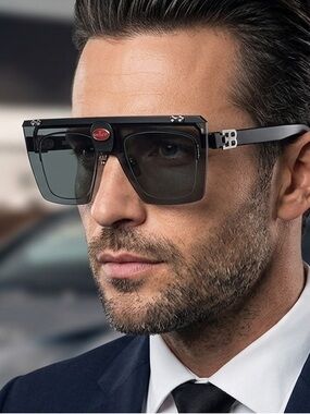 New! BUGATTI 01BRX-SS Stylish Luxury Green Sunglasses/Eyeglasses, Authentic